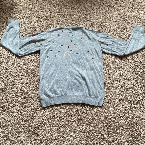 💎Stella McCartney beautiful gray sweater with gems running front and back 💎 - Picture 3 of 5